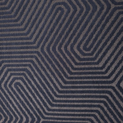 NAVY GEO MAZE CHENIELLE UPHOLSTERY