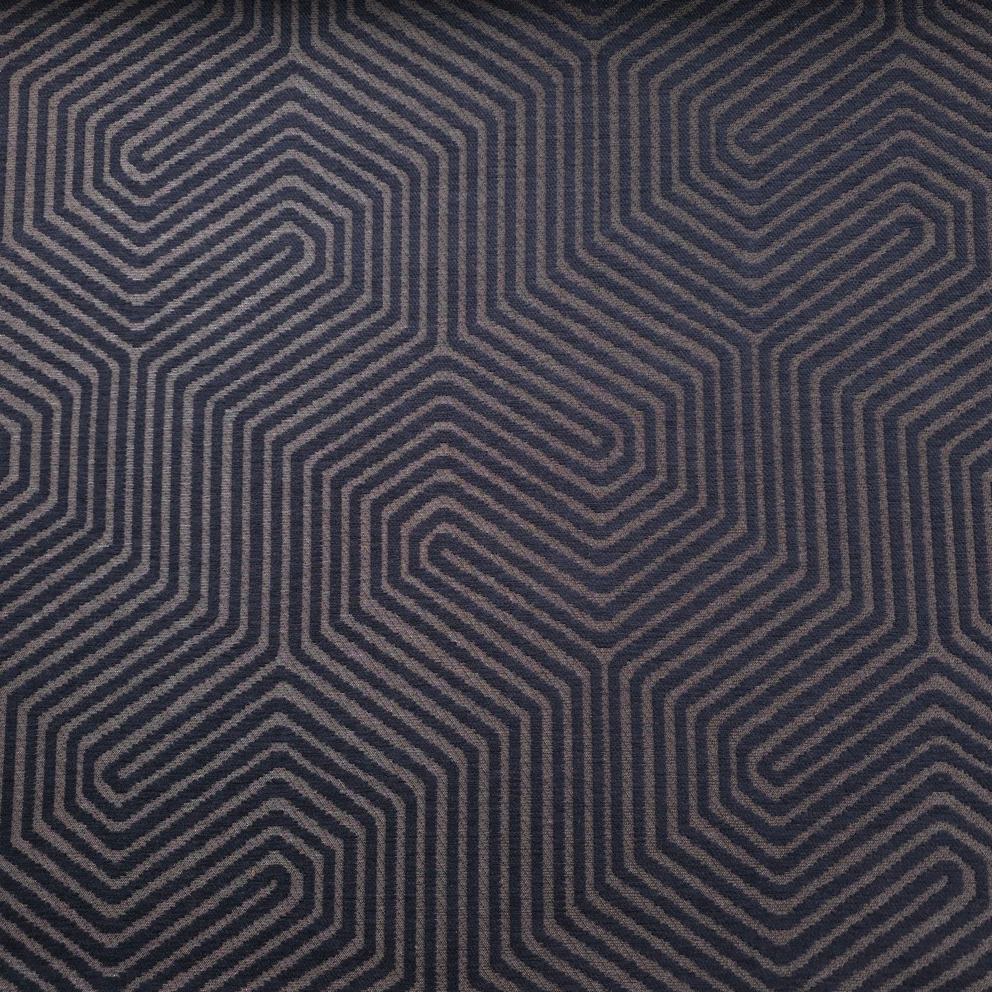 NAVY GEO MAZE CHENIELLE UPHOLSTERY