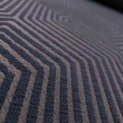 NAVY GEO MAZE CHENIELLE UPHOLSTERY