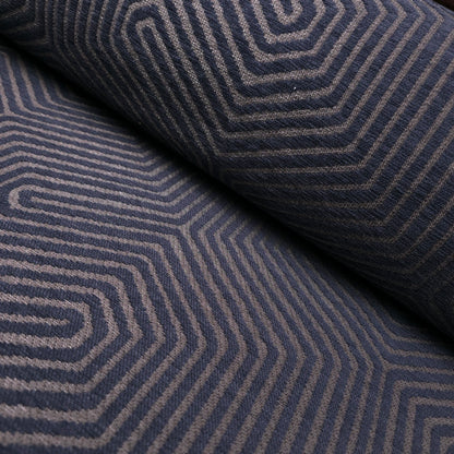 NAVY GEO MAZE CHENIELLE UPHOLSTERY