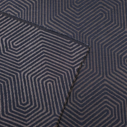 NAVY GEO MAZE CHENIELLE UPHOLSTERY