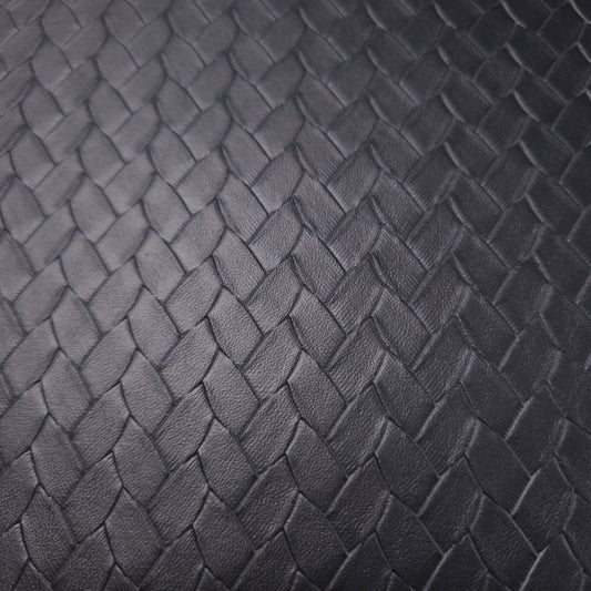 EMBOSSED WOVEN BLACK VINYL