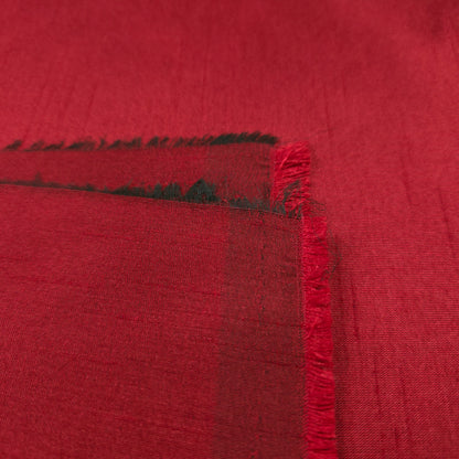 RED BLACK FAUX SILK DUPIONI
