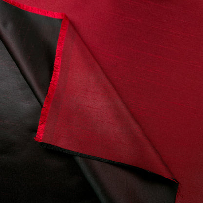 RED  BLACK REVERSIBLE DUPIONI SATIN