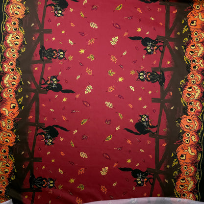 VINTAGE HALLOWEEN CAT PUMPKIN BORDER