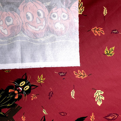 VINTAGE HALLOWEEN CAT PUMPKIN BORDER