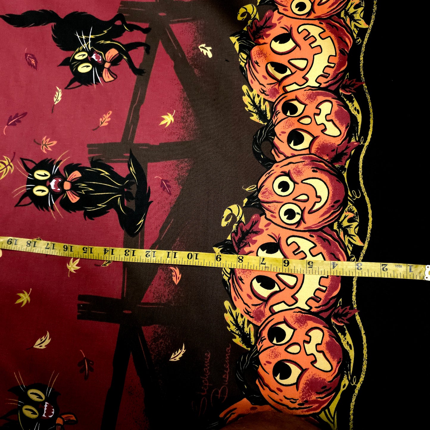 VINTAGE HALLOWEEN CAT PUMPKIN BORDER