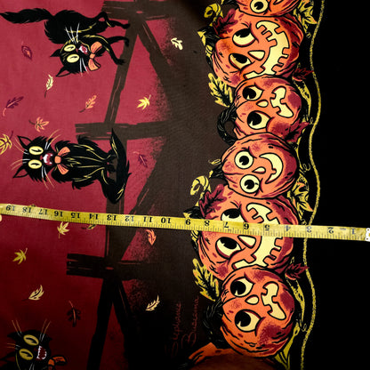 VINTAGE HALLOWEEN CAT PUMPKIN BORDER