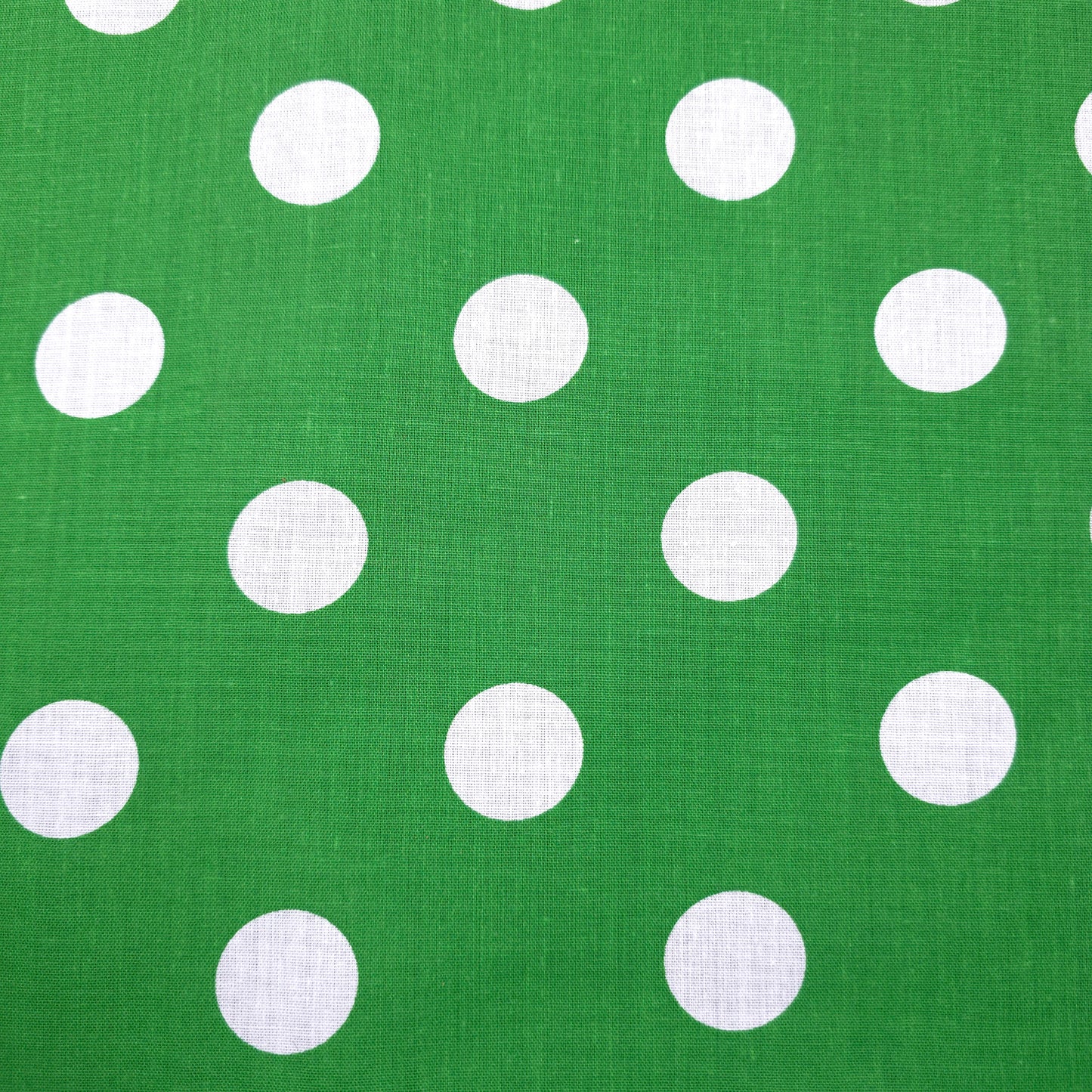 GREEN W/ WHITE POLKA DOT POLYCOTTON