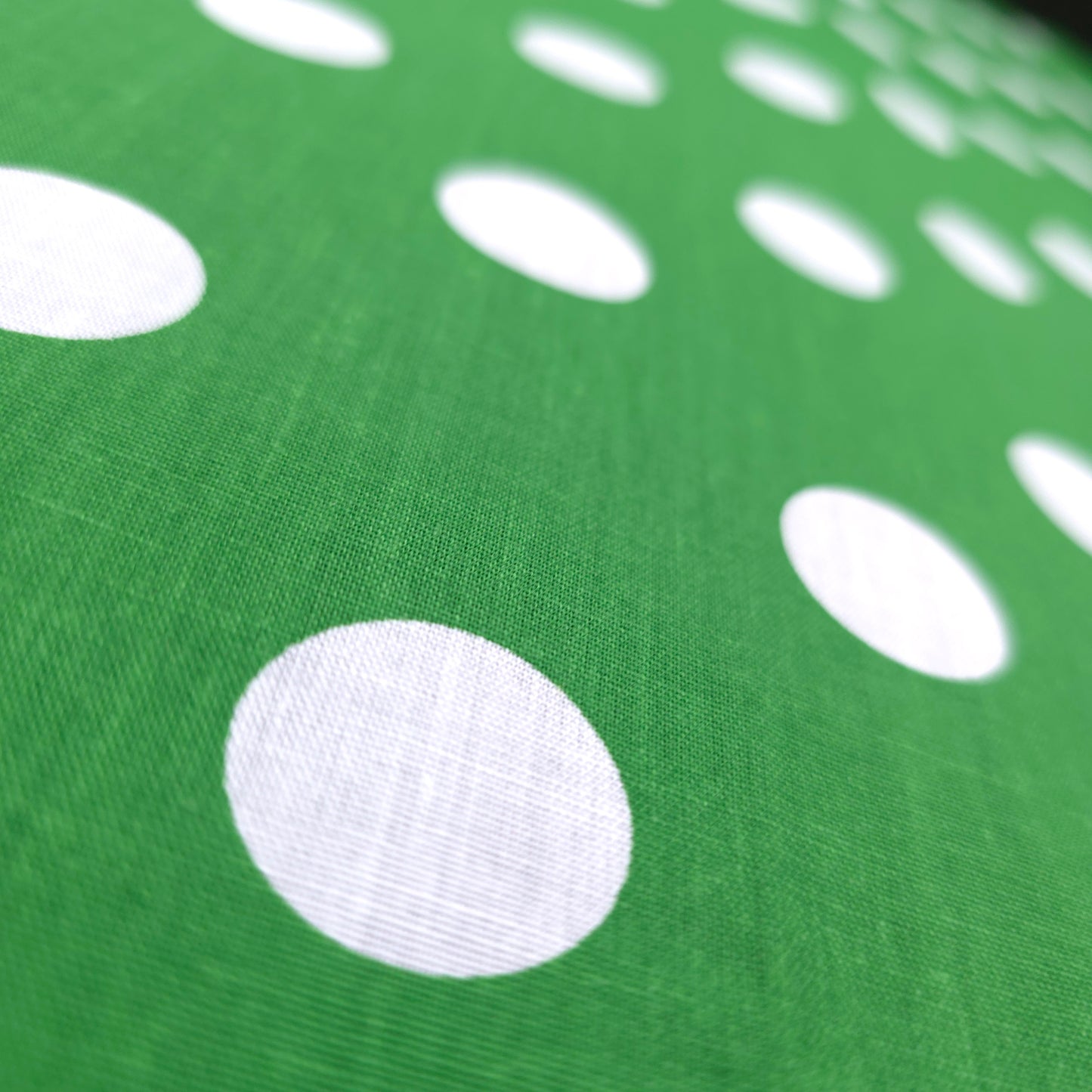 GREEN W/ WHITE POLKA DOT POLYCOTTON
