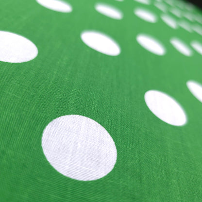 GREEN W/ WHITE POLKA DOT POLYCOTTON