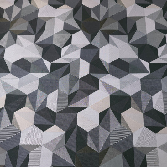 Gray Geometric Prism Upholstery Fabric