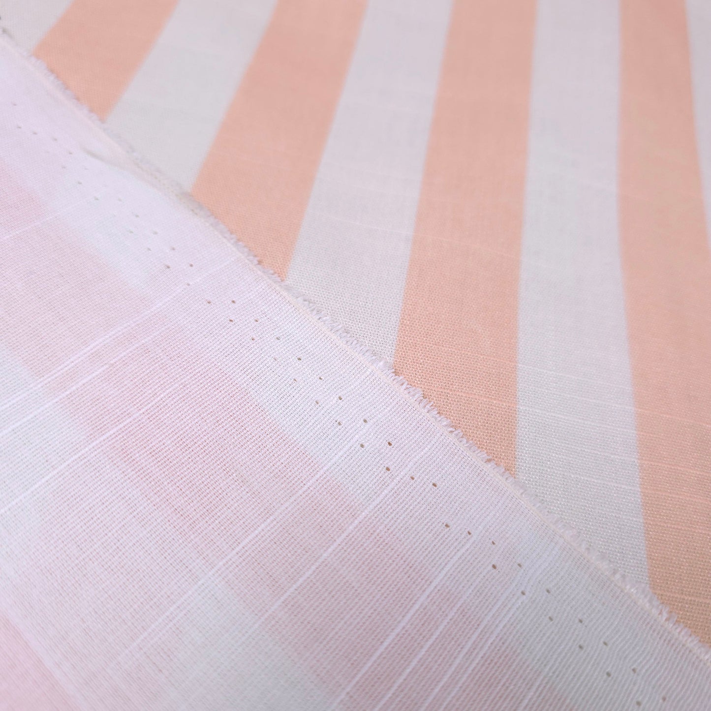 PEACH STRIPE COTTON LINEN