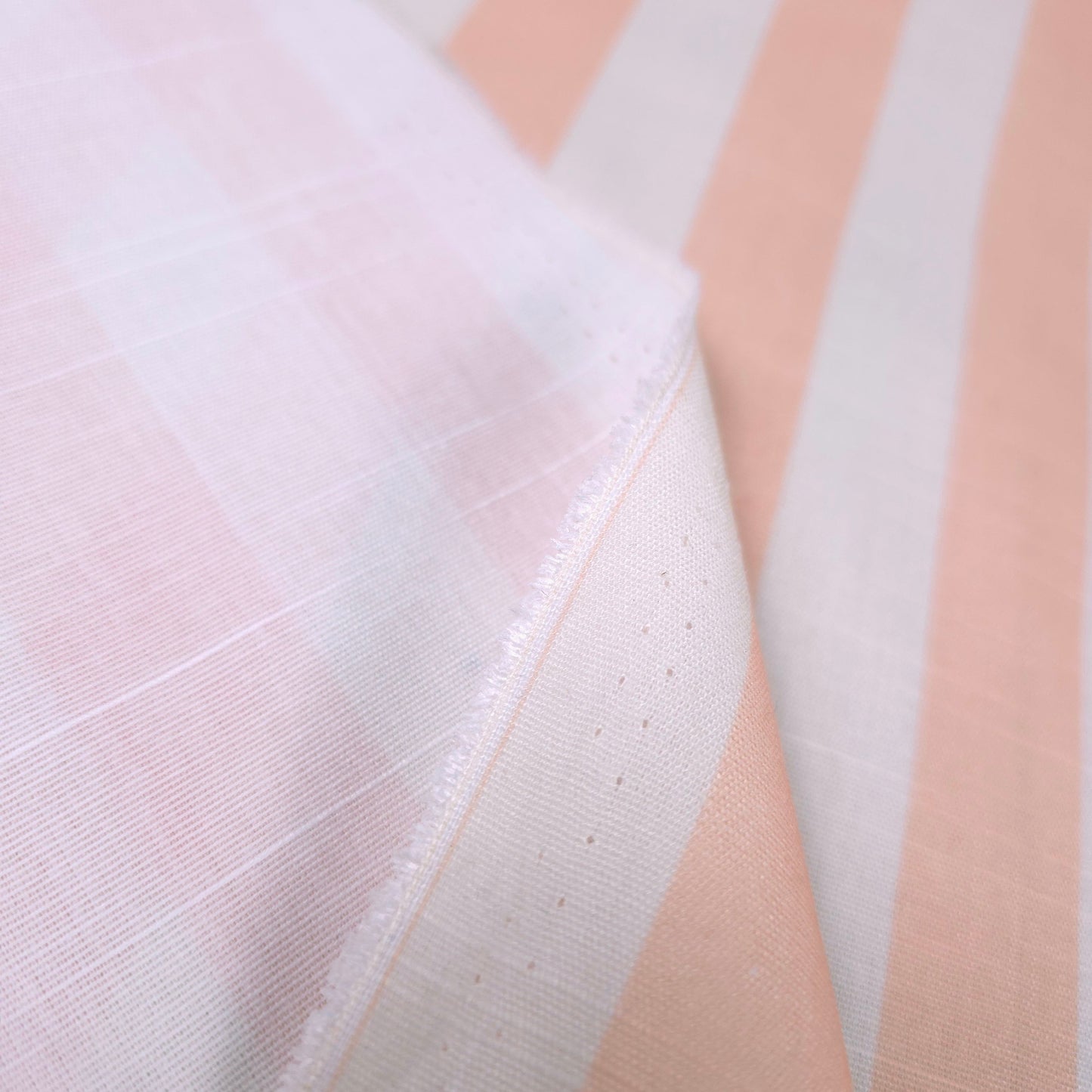 PEACH STRIPE COTTON LINEN