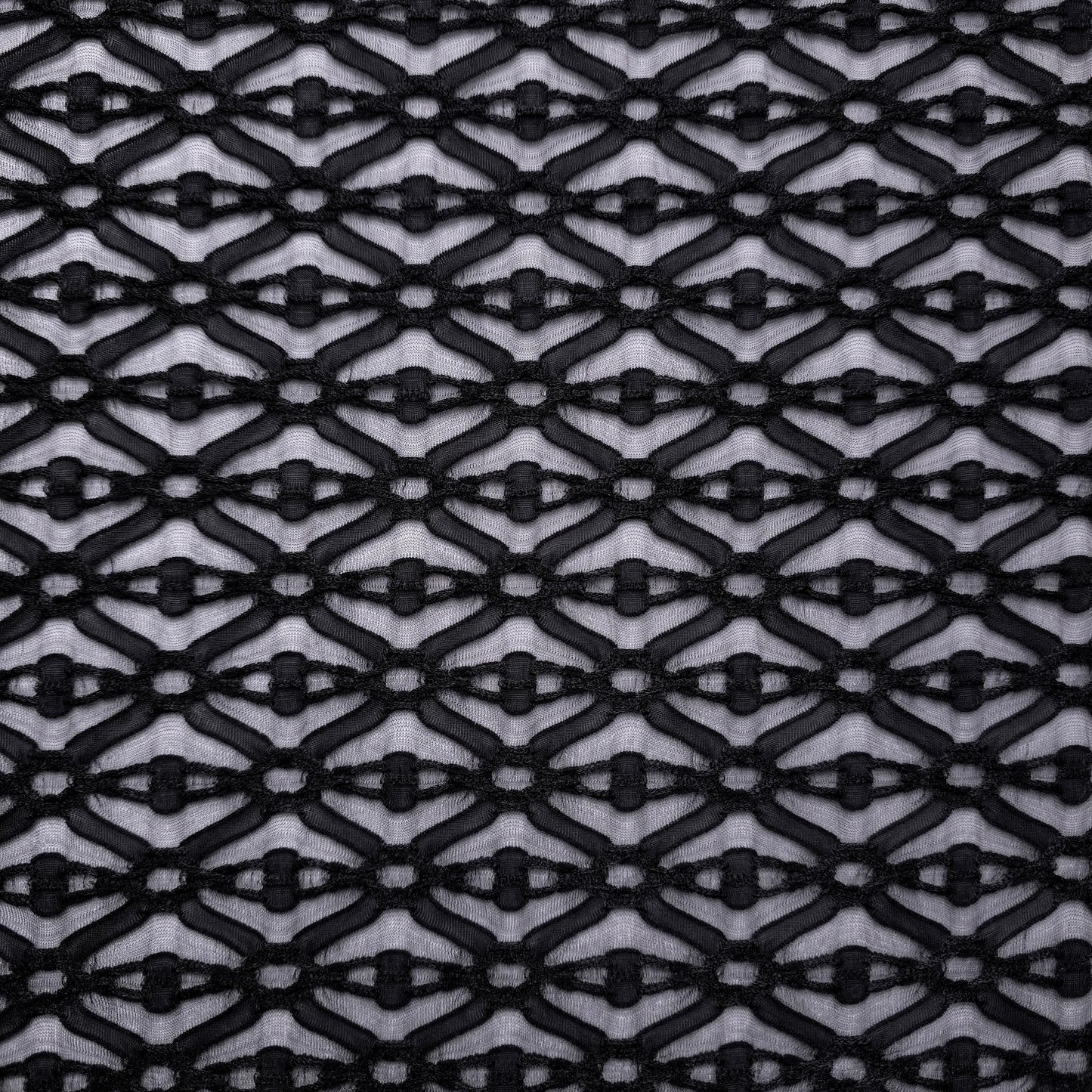 BLACK 3D DIAMOND STRETCH LACE