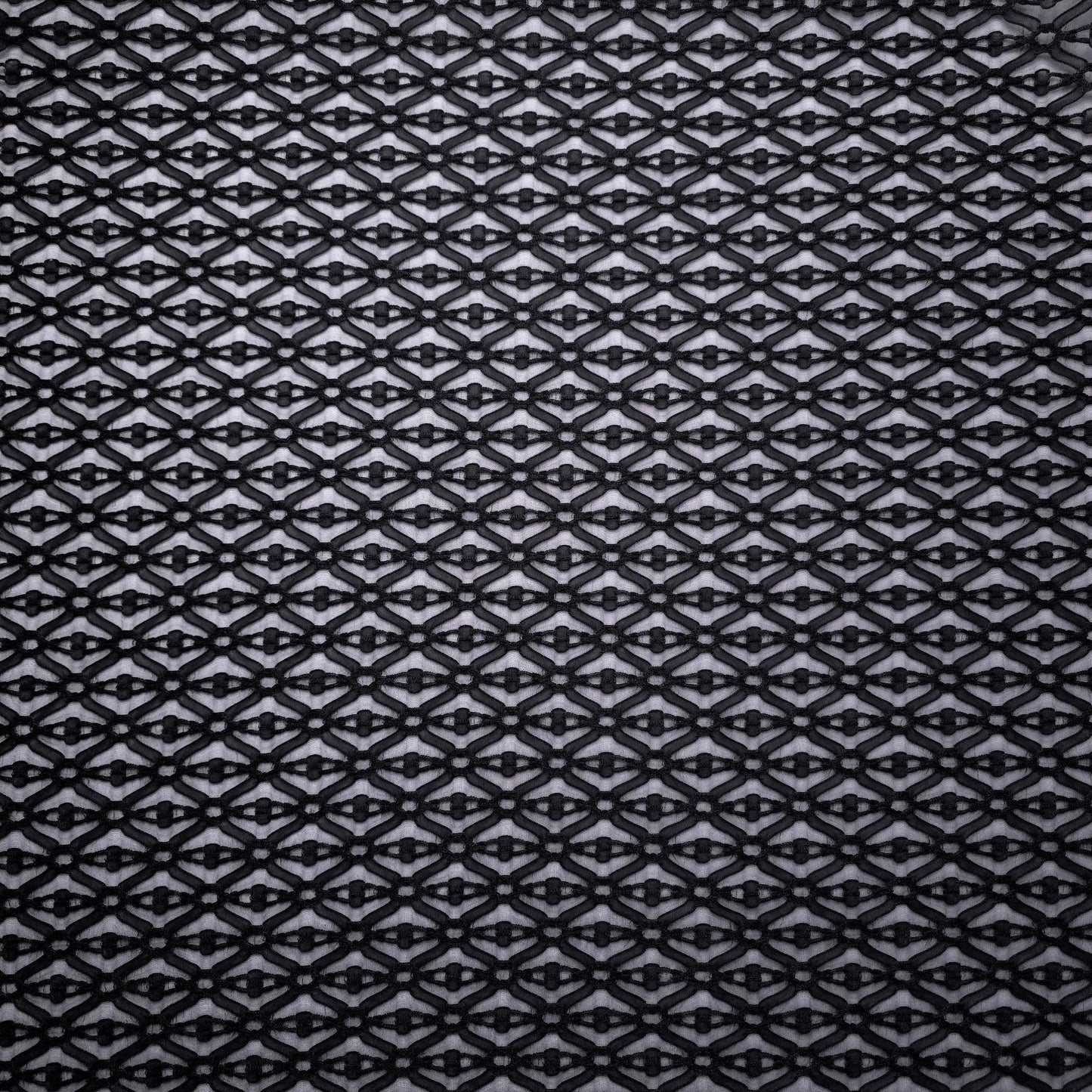 BLACK 3D DIAMOND STRETCH LACE