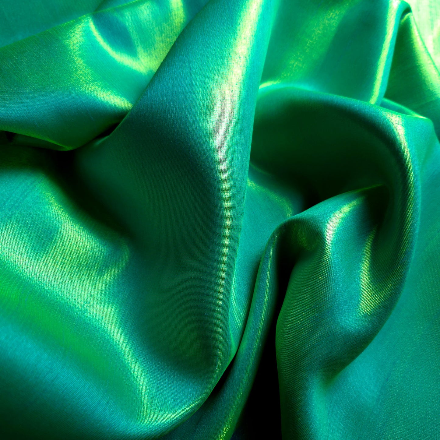 SHIMMER SHANTUNG GREEN BLUE BEATLE WING