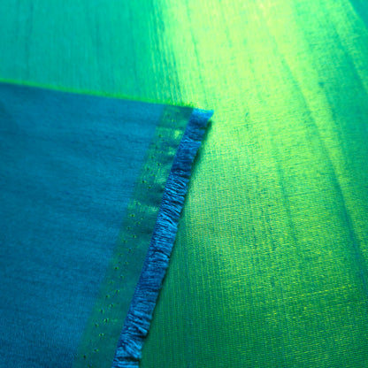 SHIMMER SHANTUNG GREEN BLUE BEATLE WING