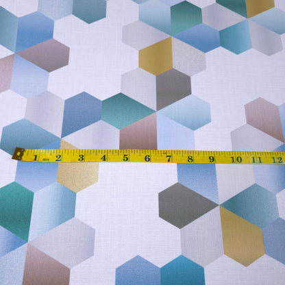 HEXAGON MULTICOLOR UPHOLSTERY PVC VINYL FABRIC