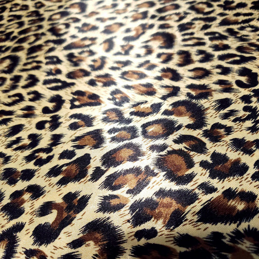 BROWN GOLD CHEETAH SPOT SATIN CHARMEUSE