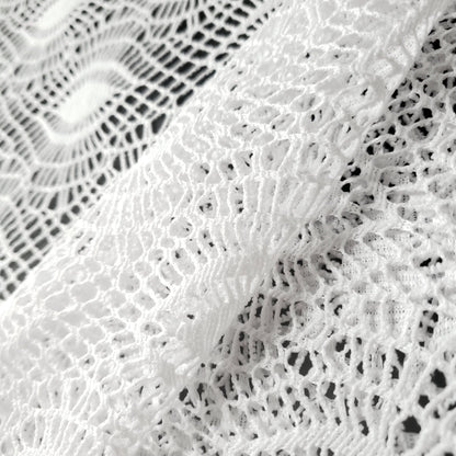 FAUX CROCHET BOHEMIAN EYE LACE WHITE