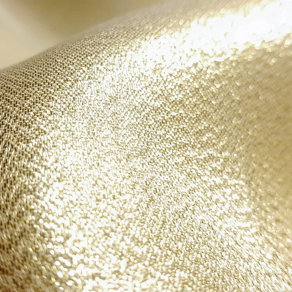 GOLD WHITE CRYSTAL SHIMMER LAME FABRIC