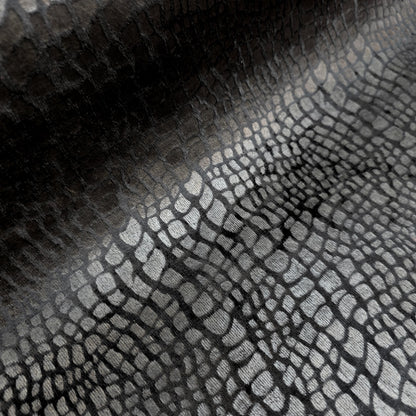 BLACK CROCODILE SEMIGLOSS UPHOLSTERY VELVET