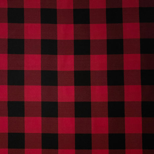 LARGE RED BLACK BUFFALO CHECK POPLIN