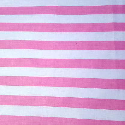ONE INCH STRIPE PINK WHITE POLYCOTTON