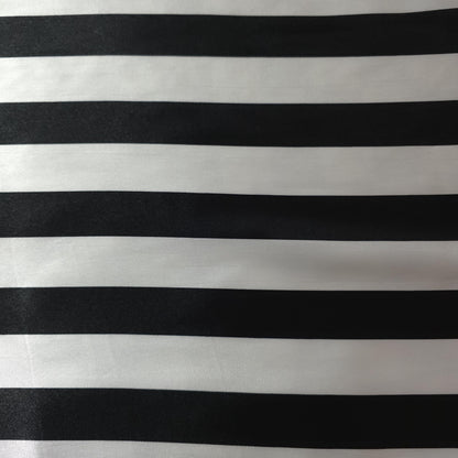 ONE INCH STRIPE SATIN BLACK WHITE