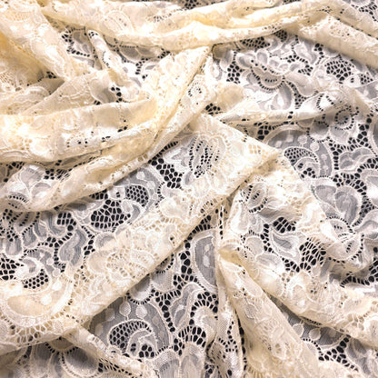 IVORY CLASSIC ROSE STRETCH LACE