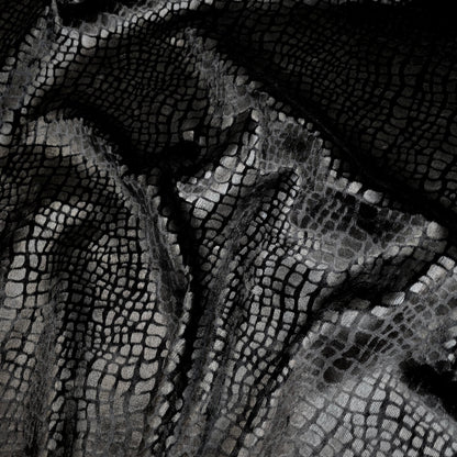BLACK CROCODILE SEMIGLOSS UPHOLSTERY VELVET