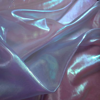 BLU BLUE PINK GREEN HOLOGRAPHIC IRIDESCENT METALLIC LAME