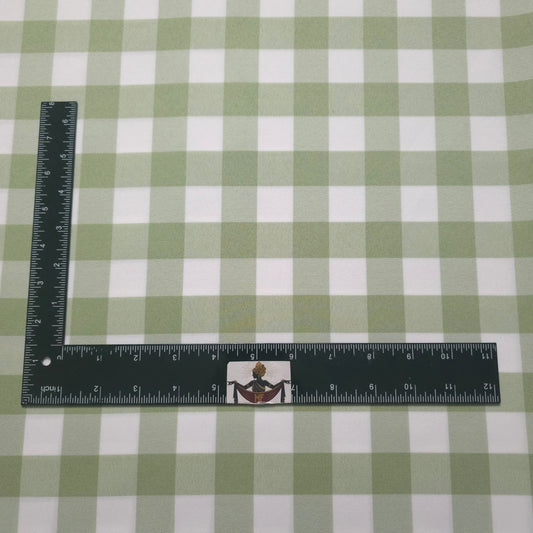 SAGE GREEN GINGHAM POPLIN FABRIC