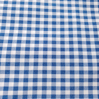 POLY POPLIN BLUE TURQUOISE SMALL GINGHAM
