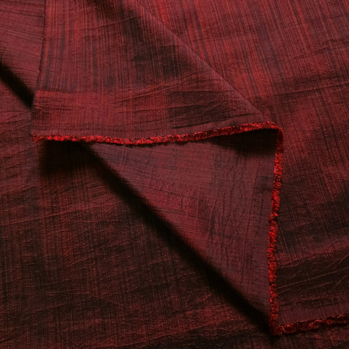 GOTHIC RUSTIC THIN STRIPE TAFFETA FABRIC BLACK RED