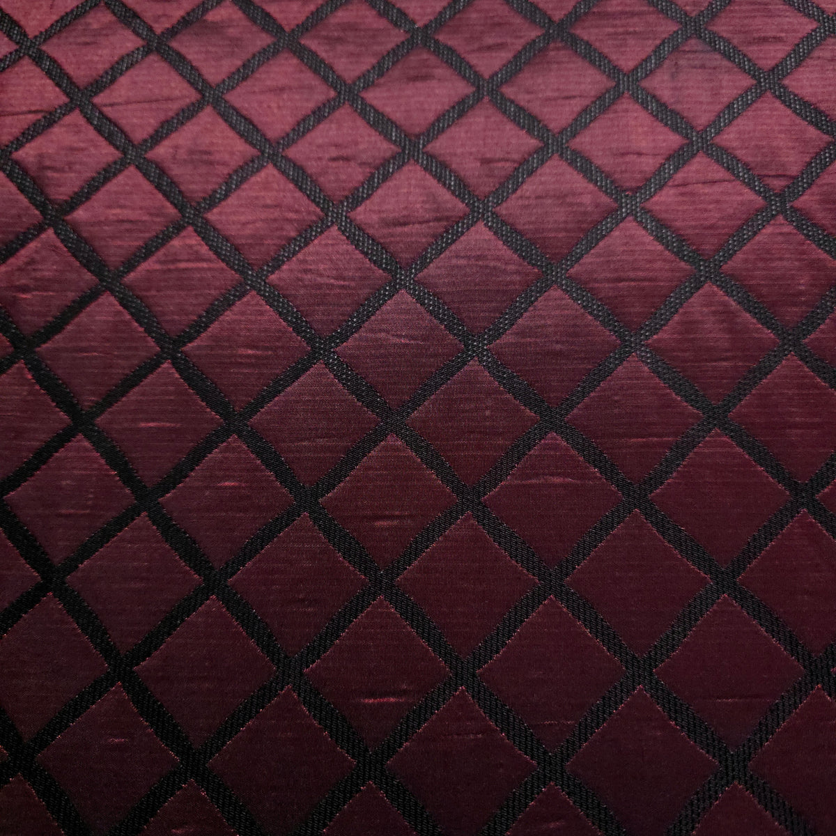 BURGUNDY WINE QUILTED TAFFETA BROCADE FABRIC
