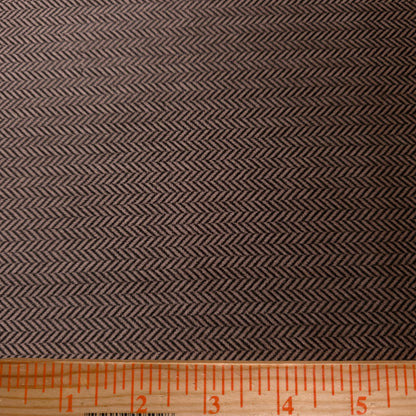 BROWN TAN HERRINGBONE JACQUARD VELOUR FABRIC