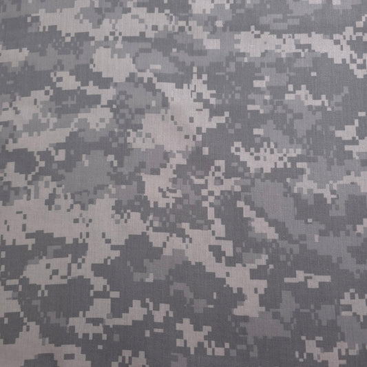 GRAY DIGITAL CAMOUFLAGE BROADCLOTH