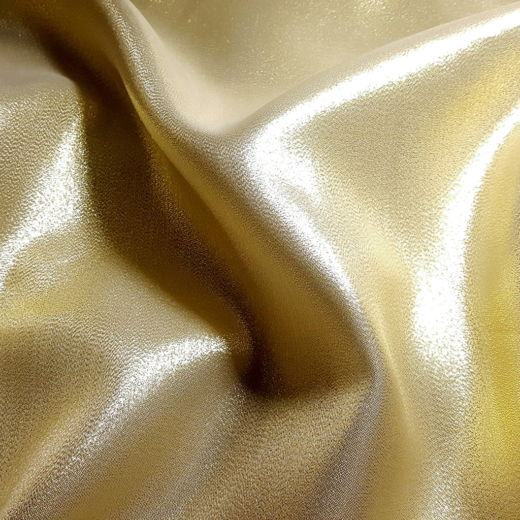 GOLD WHITE CRYSTAL SHIMMER LAME FABRIC