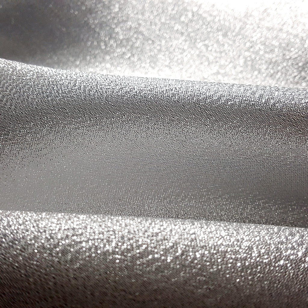 SILVER WHITE CRYSTAL SHIMMER LAME FABRIC