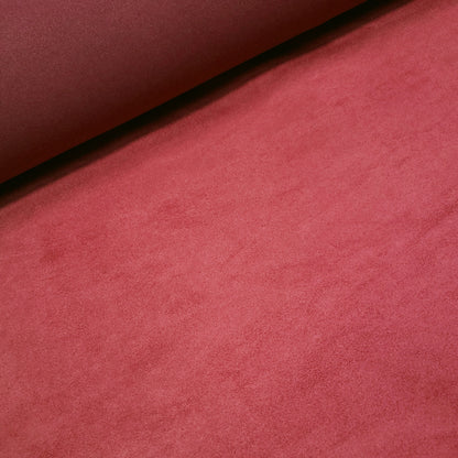 BRUSHED SUEDE UPHOLSTERY FABRIC DARK RED