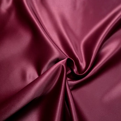 BURGUNDY WINE PEAU DE SOIE PORCELAIN DULL SATIN FABRIC