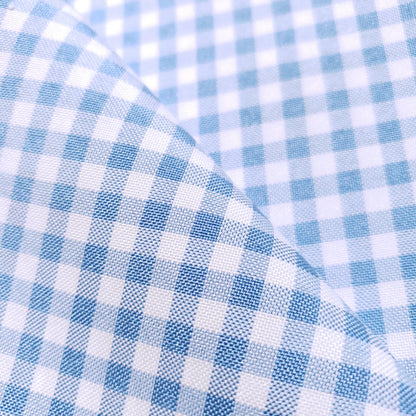 POLY POPLIN BLUE SKY SMALL GINGHAM