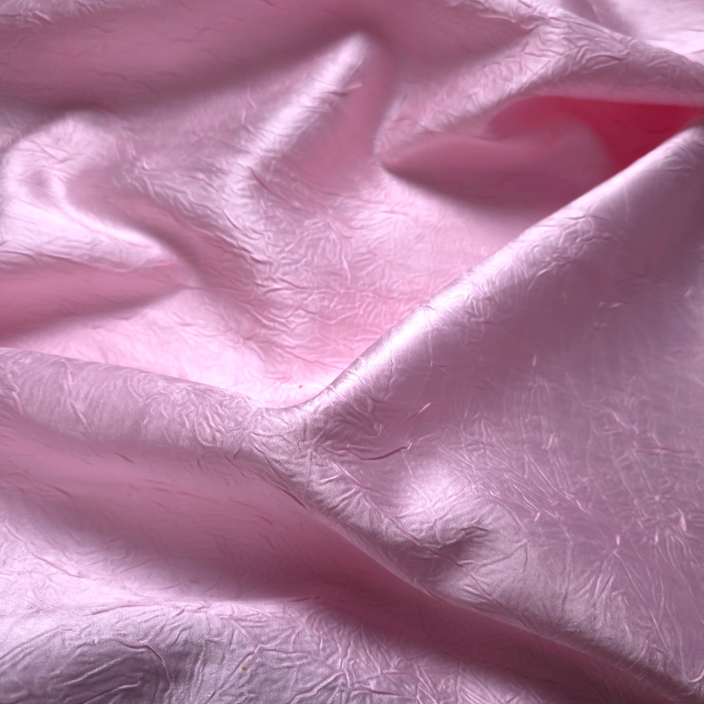 PINK CRINKLE DULL SATIN FABRIC