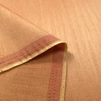 VINTAGE CANTALOUPE COPPER TAJ DUPIONI FAUX SILK FABRIC