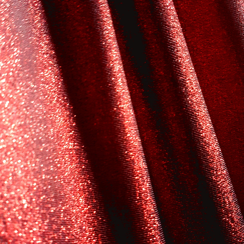 RED CRYSTAL SHIMMER LAME FABRIC