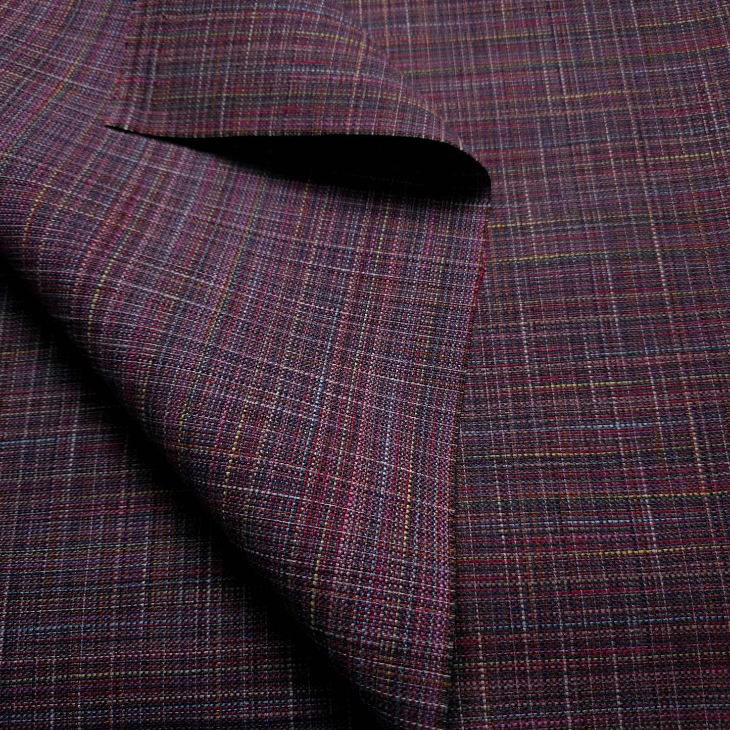 MULTICOLOR RUSTIC WOVEN PLAID STRIPE REVERSIBLE UPHOLSTERY FABRIC LOT
