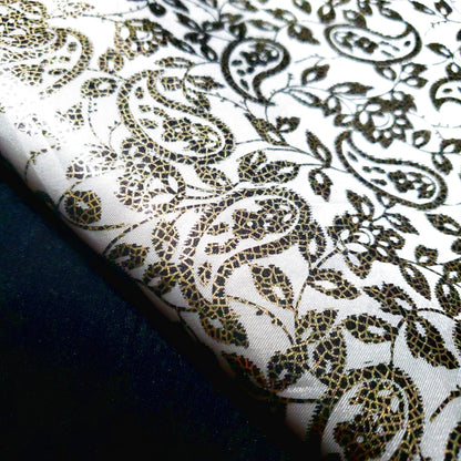 GOLD WHITE METALLIC GLOSS SATIN