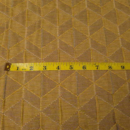 MID CENTURY MODERN MUSTARD YELLOW DIAMOND EMBOSSED UPHOLSTERY FABRIC 52 INCH